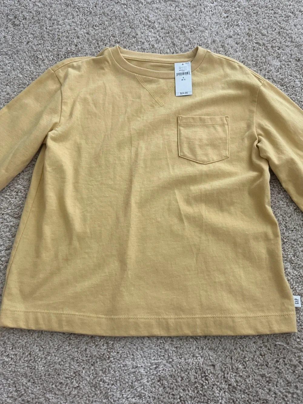 GAP Kids Long-Sleeve Pocket Tee - Yellow